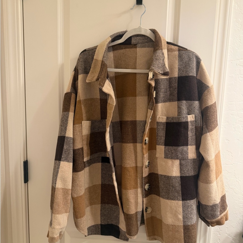 Brown and Tan Shacket